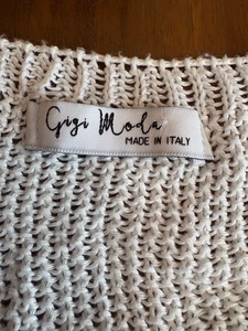 Gigi Moda Women's Italy Long Sleeve Cropped Sweater White Loose Weave Small - Picture 1 of 7