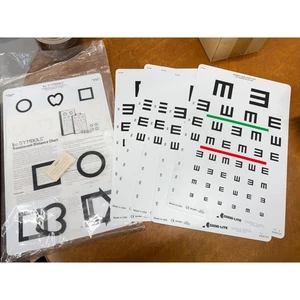 Lote de gráficos de agudeza visual Good-Lite Eye - 20 pies de distancia con símbolos Lea - Imagen 1 de 9