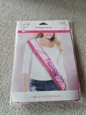 Fringe Pink Sash For Parties & Birthday Backwoods Barbie Dolly Parton Brand  - Image 1 of 4
