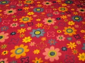 1m 50cm x 130cm rosa geblümt Baumwollmix Fleece Stoff Top Qualität #L13 - Bild 1 von 1