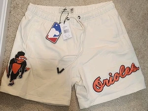 LARGE  - PRO Standard Baltimore Orioles ANGRY BIRD embroidered Logo Shorts Mens - Picture 1 of 7