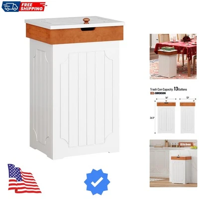 Мусорный бак шкаф, 13 галлонов кухонный мусорный бак, деревянный мусорный бак,... - Изображение 1 из 4