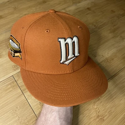 New Era 59FIFTY Minnesota Twins Burnt Fogata Naranja MetroDome 7 1/8 Sombrero Club Foto 1 de 4