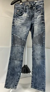 BUCKLE SALVAGE MENS HAVOC SLIM SKINNY MOTO STRETCH JEANS 29S - Picture 1 of 11