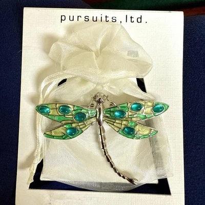 Dragonfly Turquoise  and Green Brooch Pin Fashion Gift Women Costume Jewelry - Image 1 of 2