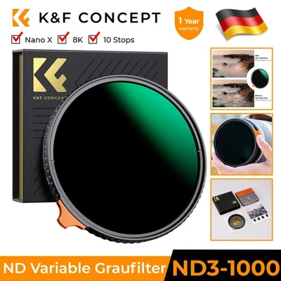 K&F Concept Variabler ND Filter ND3-ND1000 Graufilter Nano X 49/58/67/72/77/82mm - Bild 1 von 4
