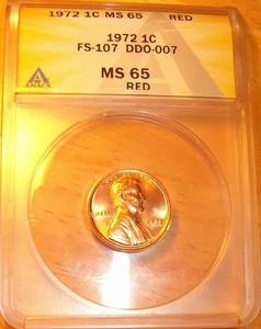1972 Doubled Die Obverse # 7 (FS-10) EDS Lincoln Cent -ANACS MS-65RED- RARE 8784 - Picture 1 of 13