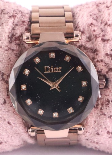 Bellissimo Orologio Da Polso Dior Donna Quarzo Quadrante Nero Funzionante "Eleganza Senza Tempo"