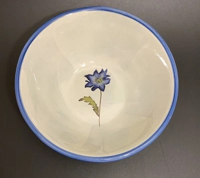 "Cuenco de sopa/cereal de gres dine by HD Design 7,25"" flores azules DE COLECCIÓN" Foto 1 de 4