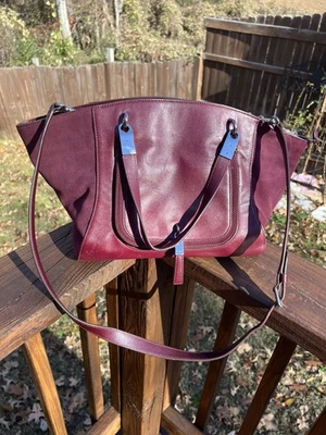 RALPH LAUREN Berwick Medium Marley Vachetta Burgundy LEATHER PURSE -see pics! - Image 1 of 4