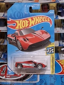 2019 Hot Wheels #148 HW Speed Graphics 5/10 PAGANI HUAYRA Red w/10 Spoke Wheels - Picture 1 of 4