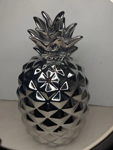 Apropos Home Collection Ceramic Silver Finish Pineapple Decor 11.5” Tall - Picture 1 of 3