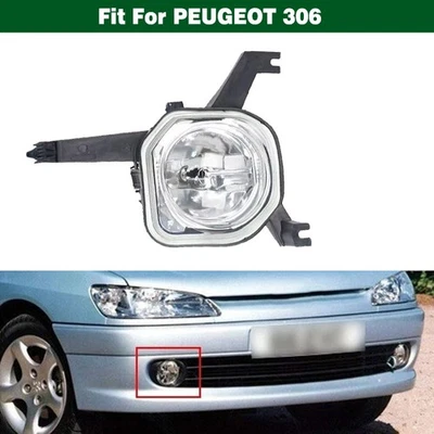 Противотуманные фары на правый передний бампер прозрачные для Peugeot 306 1999-2002 - Изображение 1 из 4