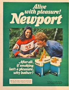 Newport Menthol Kings Cigarettes Park Fun Couple smoking 1979 Vintage Print Ad - Bild 1 von 1