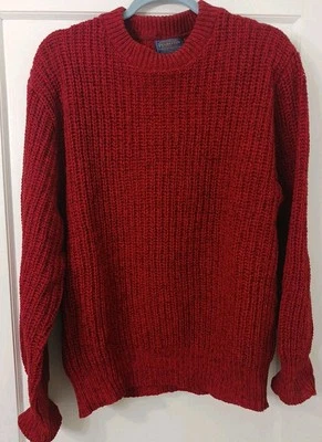 Vintage Pendleton Sweater Mens Large Red  Virgin Wool Made in USA  - Image 1 of 4