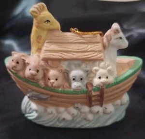 Christmas Ornament , Noah's Ark Theme, Ceramic, Animals 3.25" VGC  - Picture 1 of 12