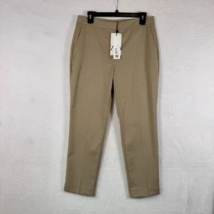 Zara Beige Brown Cropped Dress High Waist Tailored Pants Women Casual M Work - Picture 1 of 9