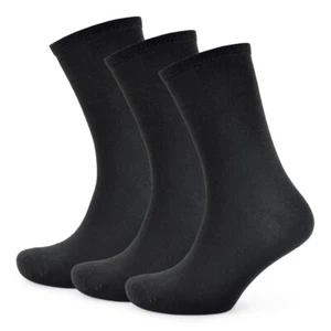 Mens Womens Ladies Plain Black Casual Everyday Work Socks Uk Size 4-7 & 7-11 - Picture 1 of 1