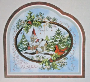 O Come All Ye Faithful - Magazine cross stitch pattern - Church Cardinal Winter - Picture 1 of 1