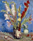 Sword Orchid and Purple Garden Vase oil painting printed on canvas L3578