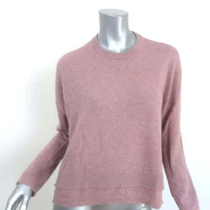 Inhabit Cashmere Layered-Hem Sweater Dusty Rose Size Small Crewneck Pullover - Picture 1 of 8