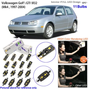 Deluxe White LED Interior Light Kit For Mk4 1997-2004 Volkswagen Golf \ GTI \R32 - Picture 1 of 8