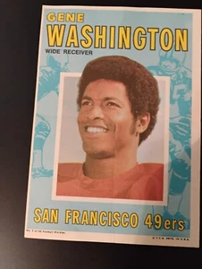 1971 Topps Gene Washington Poster Pin-up #1 of 32 near mint (see scan) - Picture 1 of 2
