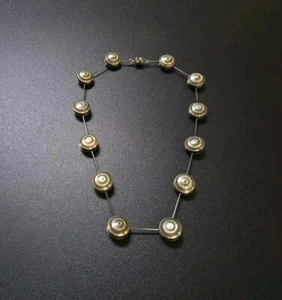 Collar modernista vintage de plata de ley de mediados de siglo - Imagen 1 de 6