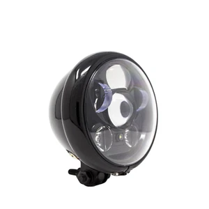 Gloss black 5.75" LED daymaker headlight Harley sportster cafe chopper Yamaha - Foto 1 di 3