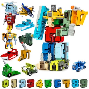 Numbers Transforming Robots Kid Toy Gift Educational Learning 10× 0-9 Numbers - Picture 1 of 7