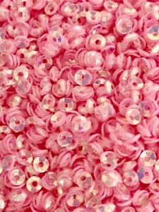 Sequins 3mm Pink Crystal Rainbow AB Iridescent Tiny Bowl Cup Choose Pack Size  - Picture 1 of 1