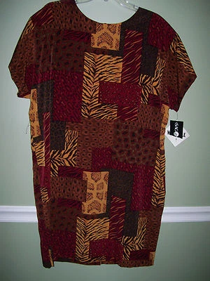 Vestido recto multicolor SAG HARBOR mangas cortas cremallera trasera talla 16 nuevo con etiquetas Foto 1 de 4