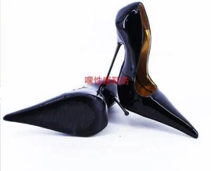 Sexy ultraspitz zulaufende Nachtclub-Pumps Damen 16 cm super hoher Metallabsatz Lack - Bild 1 von 11
