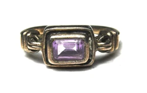 Sterling Silpada Purple Amethyst Rectangle Misty Morning R1158 Ring 9mm Sz 9.25 - Picture 1 of 3