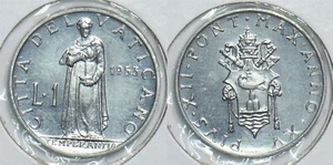 Vatican 1953 Lire Ch BU 198657 combine shipping - Picture 1 of 3