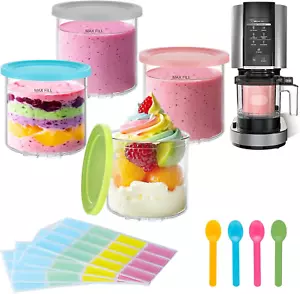 4 Pack Creami Pint Containers and Lids for Ninja, Compatible with Ninja NC299 NC - Picture 1 of 8