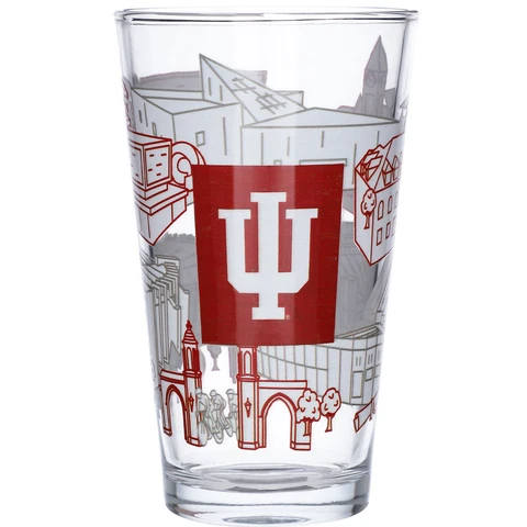 Indiana Hoosiers 16oz. Campus Line Art Pint Glass Cover