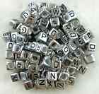100pcs 6mm Alphabet Letter Square/Round Flat Spacer Beads Acrylic Mixed Coin