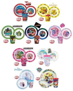 New Design Kids Character 3PC Breakfast Set Plate, Bowl, Cup Microwave Safe - Picture 1 of 14