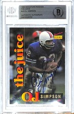 1995 Signature Rookies OJ SIMPSON Signed "The Juice" Card J3 Beckett BAS Slabbed
