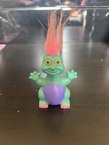 Russ Hatchlings Baby Dinosaur Troll, Green &purple, Vintage 3.5" - Picture 1 of 3
