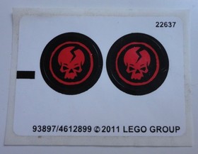 LEGO 2259 Ninjago Skull Motorbike Sticker Sheet 2011 Vtg Unused 93897/4612899