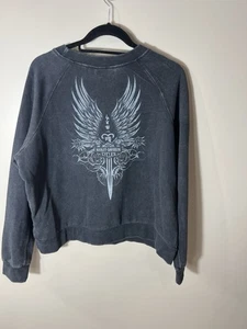 Sudadera pulóver Harley-Davidson® para mujer con logotipo tachonado talla XL negra desteñida NUEVA - Imagen 1 de 13
