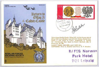 GERMANY GB (WW2 POW)*Colditz* SIGNED Cover 1971 RAF ESCAPING SOCIETY RAFES YO360 - Image 1 of 4