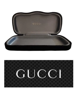 Estuche para gafas de sol Gucci negro terciopelo gris interior con cubierta dura COMO NUEVO - Imagen 1 de 2