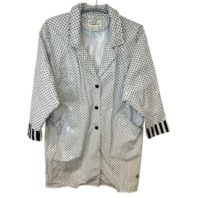 复古 Kenn Sporn 适用于 Wippette 黑白圆点雨衣 尺寸 M — 第 1/4 张图片