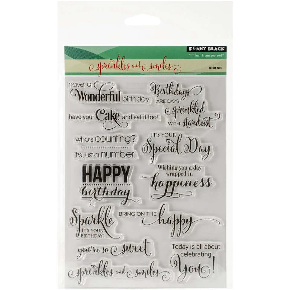 Penny Black PB30297  Clear Stamps 5"X7"-Sprinkles & Smiles - Image 1 of 1