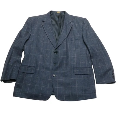 Stafford Blazer мужской 50R синий шерсти окно клетку Sport пальто куртка классический - Изображение 1 из 4