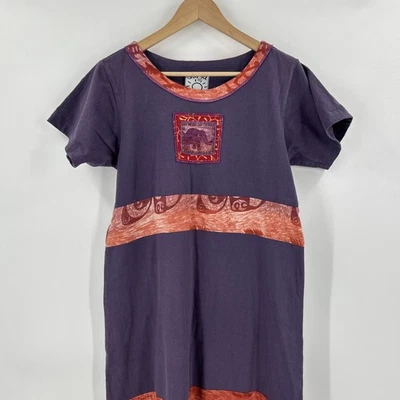 Vintage 90s Surya Dress Size S Maxi Beaded Embroidered Boho Elephant - Изображение 1 из 4