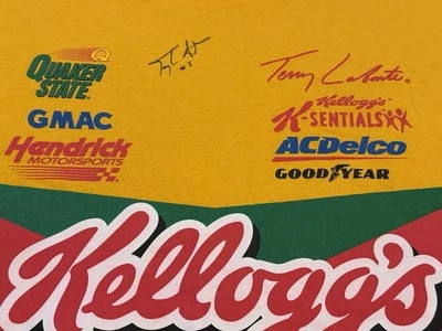 Camisa amarilla vintage 2000 autografiada Terry Labonte Nascar Kelloggs talla L #5 Foto 1 de 4